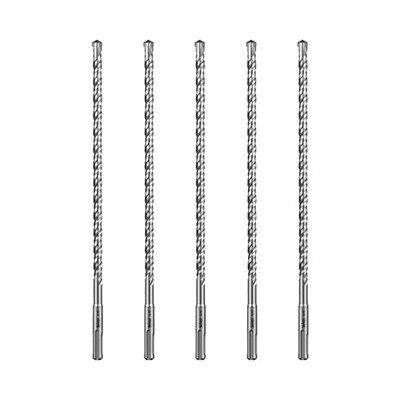 SALI 5PCS 3/8 "* 12" SDS Plus Rotary Hammer Drill Bit Twous Konkrè Drill Bit Cross-Type Double Thread Carbide Materyèl Apwopriye Pou Konkrè, Brik, Mi Siman, Wòch, Bits Drill Hammer Pou Konkrè